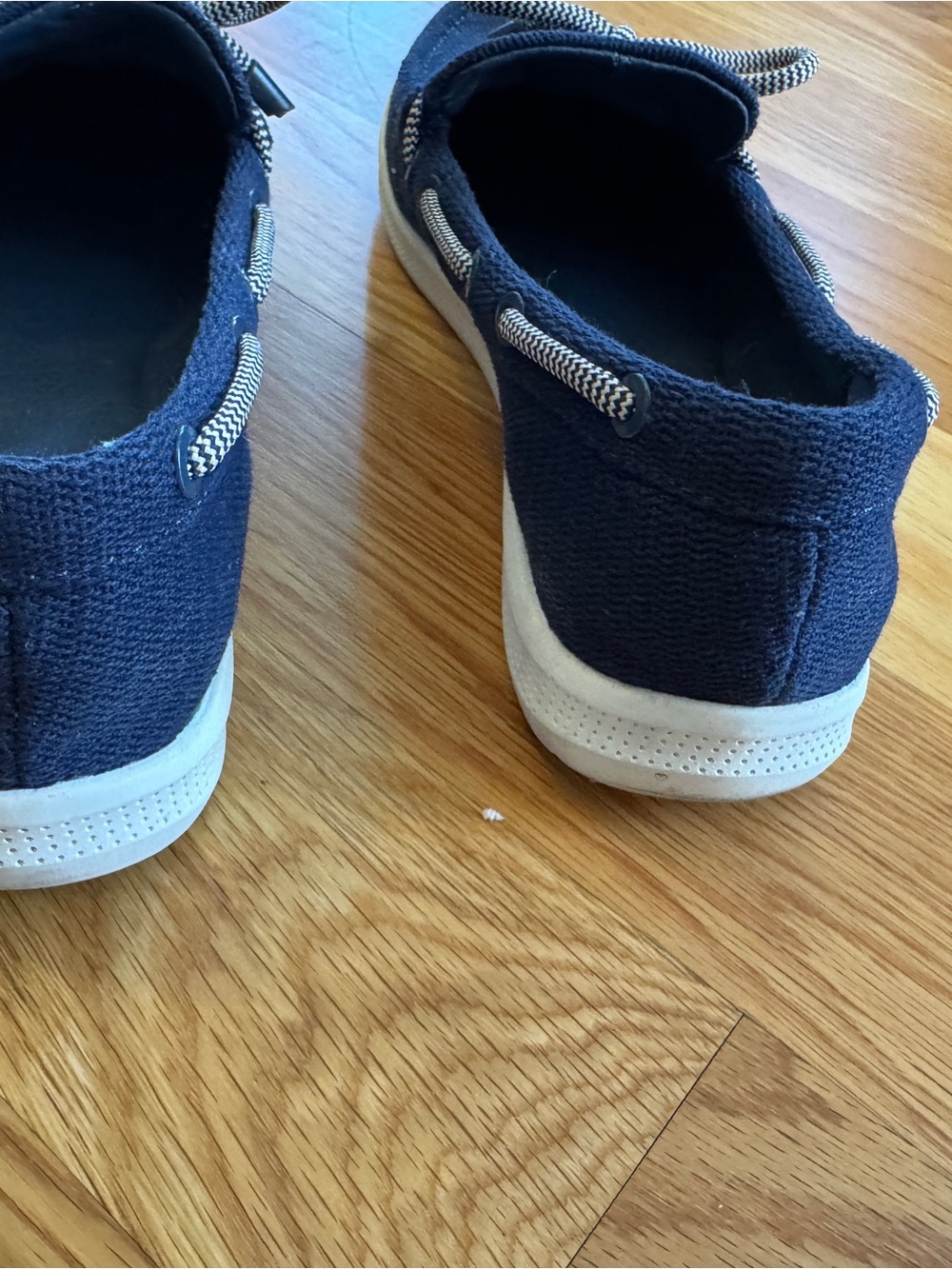 BareTraps Navy Knit Slip-On Moccasins with Contrast Rope Bow - Picture 5 of 9